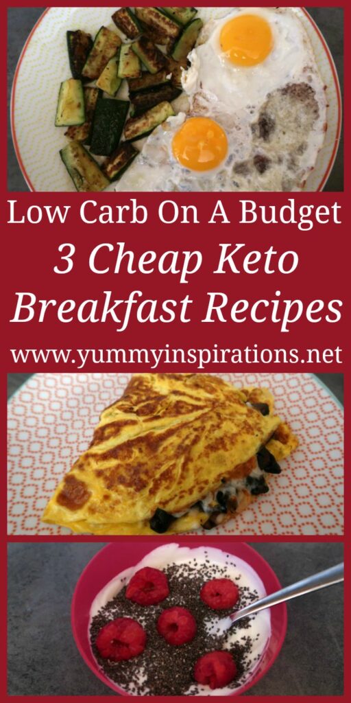 3 Cheap Keto Breakfast Ideas – Easy low carb recipes for quick breakfasts on a budget. With a video showing you how to make the simple breakfast dishes.