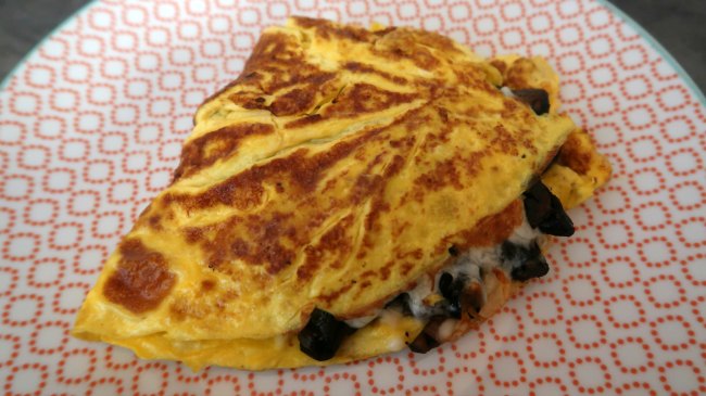 Cheese and mushroom omelette