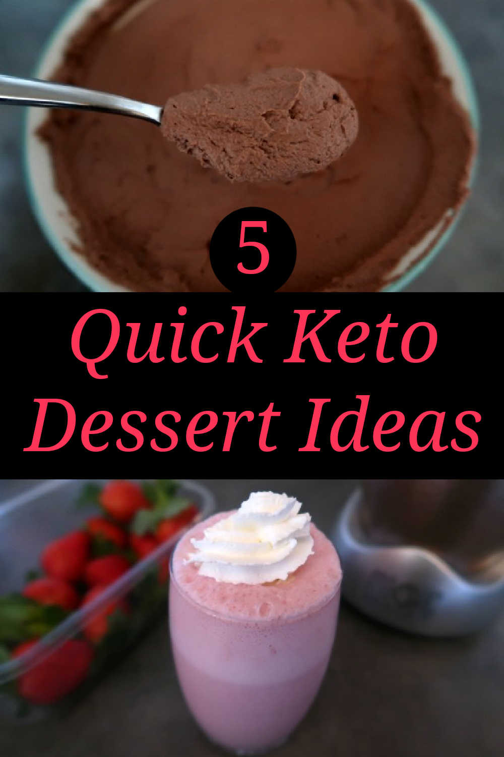 5 Quick Keto Desserts - Quickest Low Carb Ketogenic Dessert Recipes including fast and easy super simple sugar free sweet treats. 