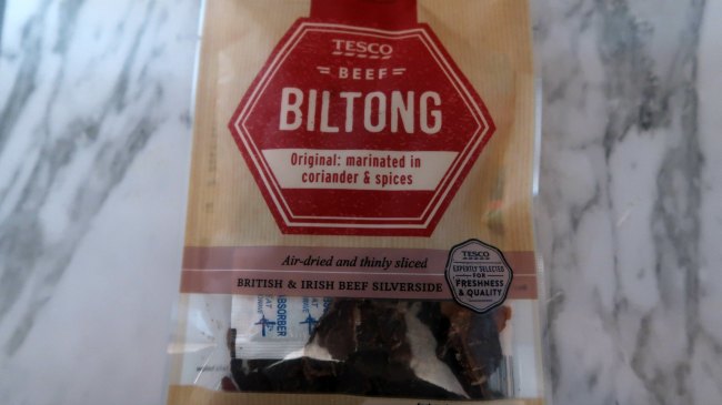 Biltong, jerky or salami meat sticks