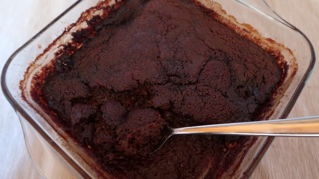 Low carb keto gooey chocolate self saucing pudding recipe