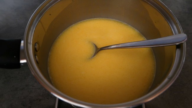 Pot with melted butter