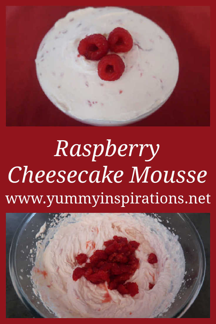 Raspberry Cheesecake Mousse Recipe - Best Easy No Bake 4 Ingredient Desserts without gelatin and with fresh raspberries - with the video tutorial. 