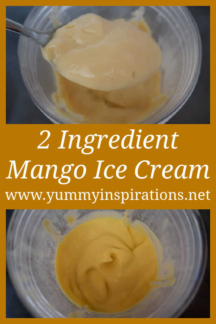 2 Ingredient Mango Ice Cream Recipe - How to make an easy instant dairy free Paleo and AIP friendly refreshing summer dessert with only 2 ingredients - with the video.
