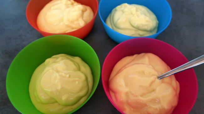 Bowls with ice cream