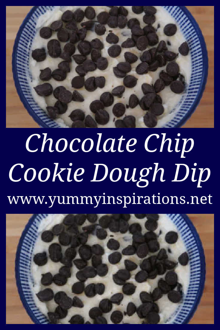 Chocolate Chip Cookie Dough Dip Recipe - easy 4 Ingredient no bake dessert with cream cheese - ready in under 5 minutes - with the video tutorial. 