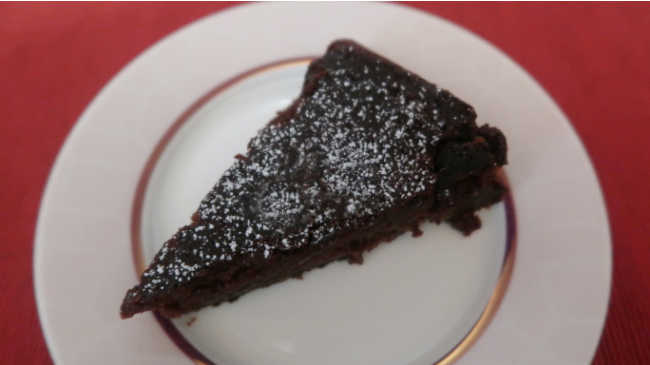 Slice of Nigella Lawson Flourless Chocolate Orange Cake