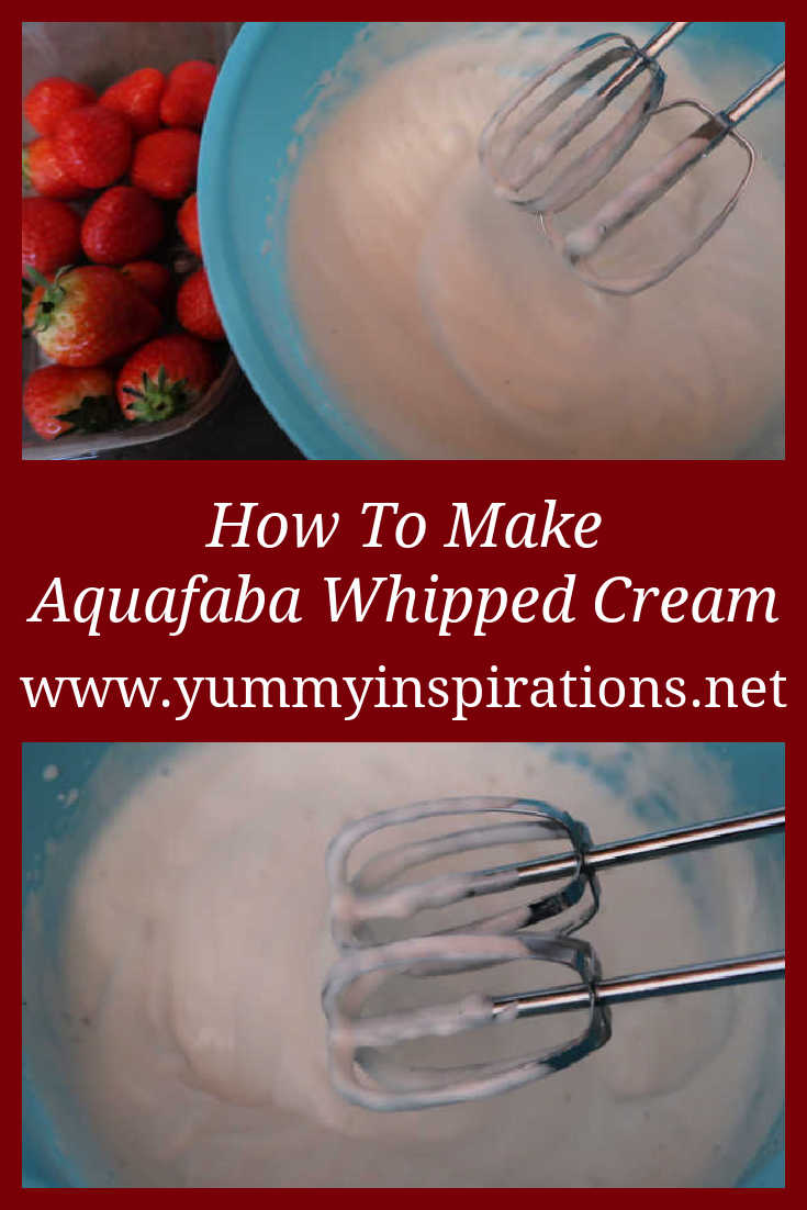 Aquafaba Whipped Cream Recipe - How to make easy 3 ingredient dairy free whipped cream dessert alternative - with the video tutorial.