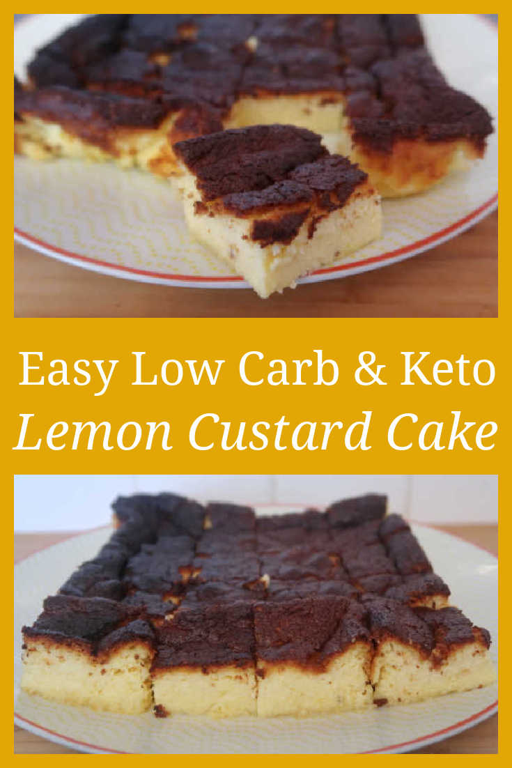 Lemon Custard Cake Recipe - How to make an easy homemade magic gluten free, low carb and keto friendly dessert with lemons and coconut flour - with the video tutorial.