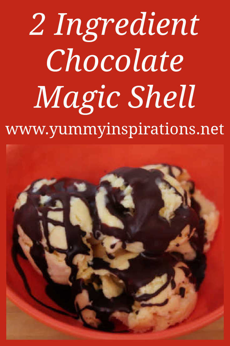 Chocolate Magic Shell Recipe - How to make easy 2 ingredient homemade DIY ice cream topping with chocolate and coconut oil - with the video tutorial. 