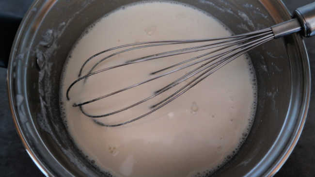 Whisking ingredients together