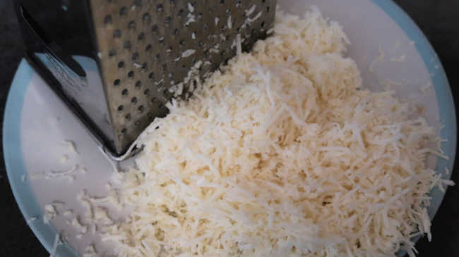 Grated parsnips