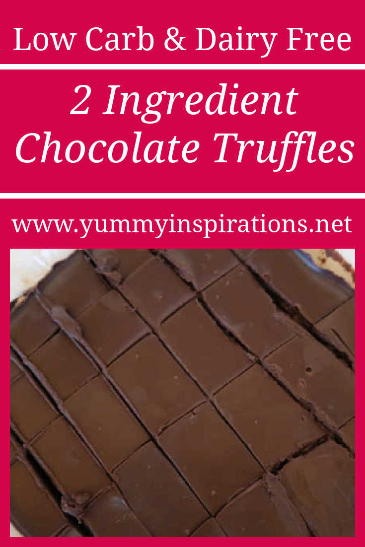 2 Ingredient Chocolate Truffles Recipe - How to make easy no bake low carb, keto, dairy free, paleo and vegan friendly truffle dessert with only two ingredients (without condensed milk) - with the video tutorial. 