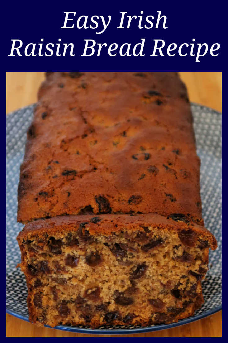 Irish Raisin Bread Recipe - How to make an Easy Traditional Fruit and Cinnamon Irish Barmbrack Loaf Cake without yeast - with the video tutorial. 