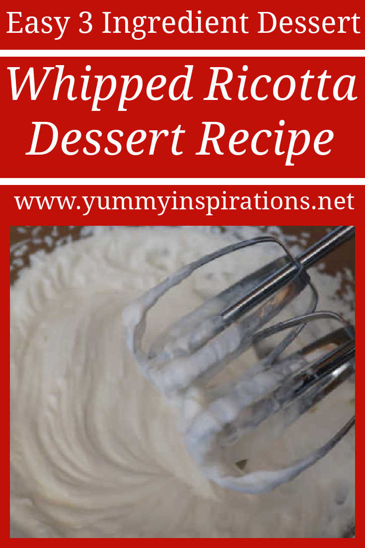 Whipped Ricotta Dessert Recipe - how to make an easy no bake 3 ingredient vanilla mousse with ricotta cheese - with the video tutorial. 