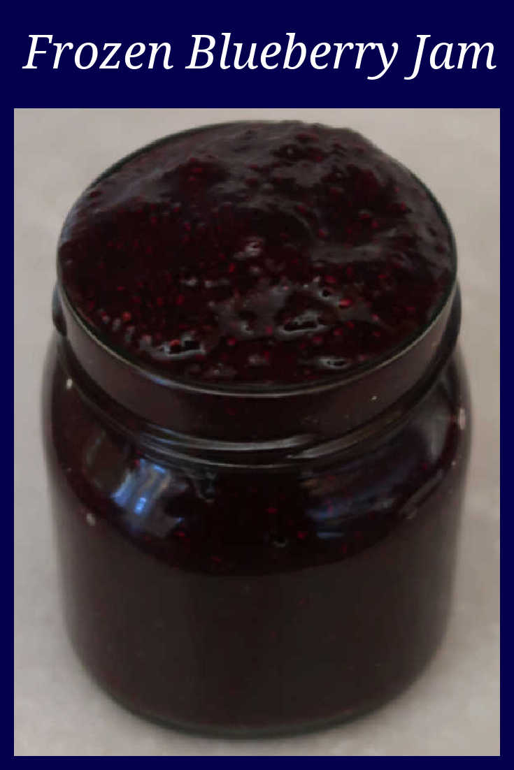 Frozen Blueberry Jam Recipe - How to make easy homemade 3 ingredient jam with blueberries and chia seeds - without pectin - with the video tutorial. 
