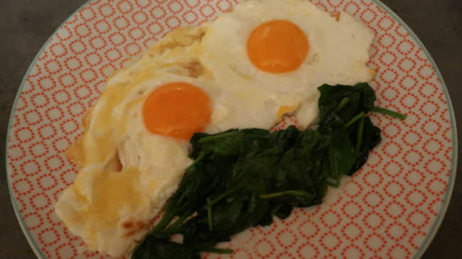 Cheesy fried eggs