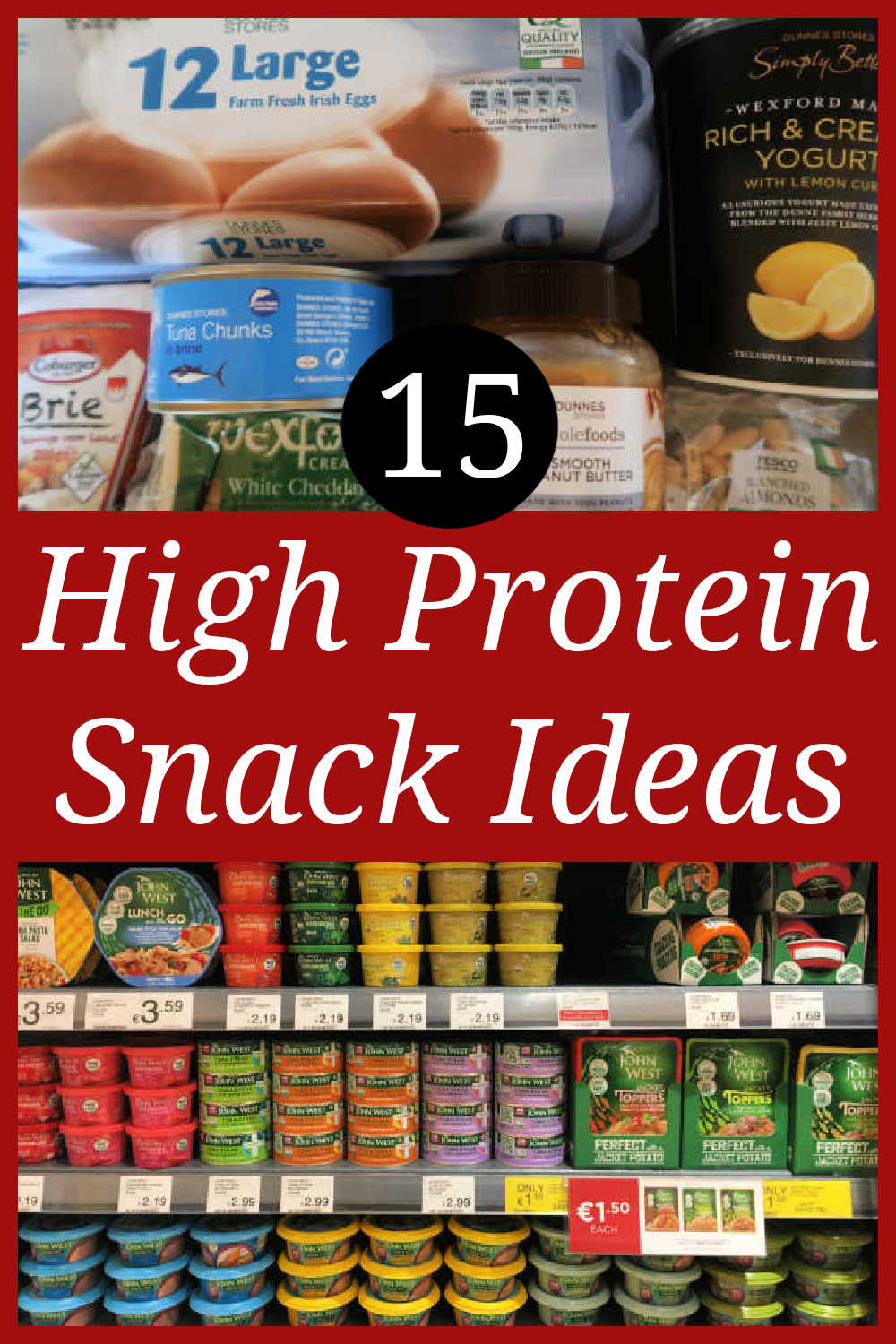 15 High Protein Snack Ideas - The best easy healthy snacks you can snack on that are portable to take on the go to help keep you full between meals - plus video snacks haul. 