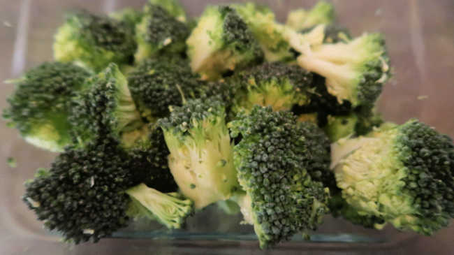 Chopped raw broccoli florets