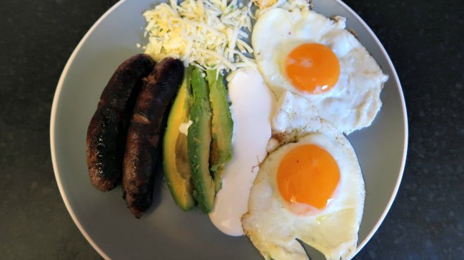 Simple low carb breakfast fry up