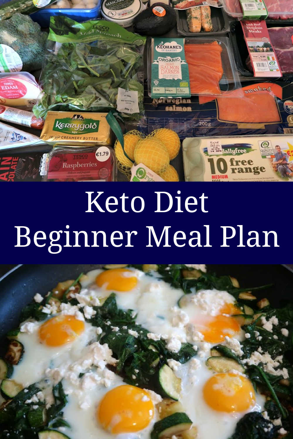 Keto Beginner Meal Plan - guide with the best keto recipes, tips and shopping list to help you getting started on your first week with the low carb ketogenic diet.
