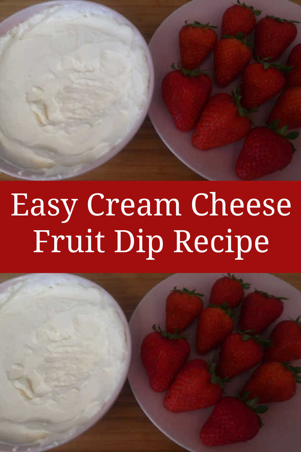 Easy Cream Cheese Fruit Dip Recipe - how to make a quick fluffy no bake dessert with only 4 ingredients - with the video tutorial.