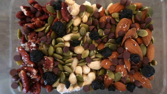 Trail mix of nuts and seeds