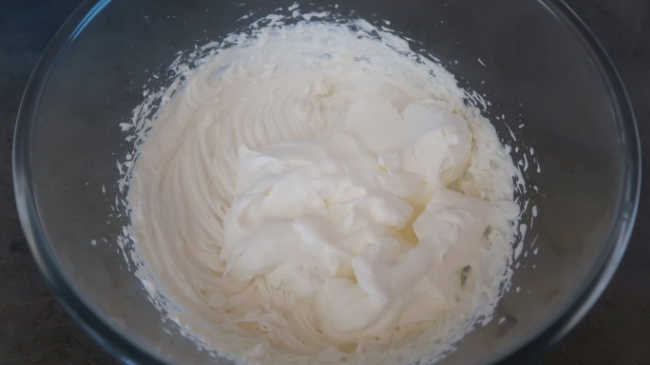 Whisking the creamy dip together