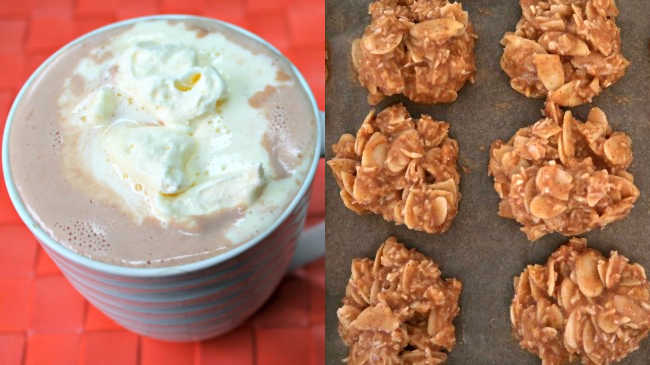 Lazy Keto Breakfast Hot chocolate and cookies