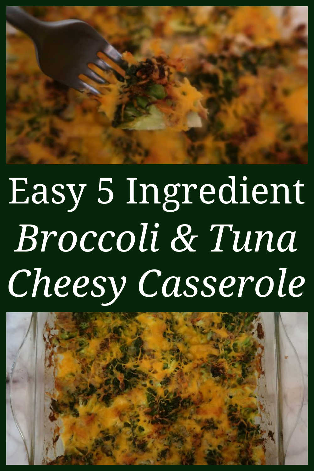 Broccoli Tuna Casserole Recipe - The best easy and cheesy broccoli and tuna one dish bake from scratch with cheese - Quick and Easy Cheap Budget Dinner Ideas.