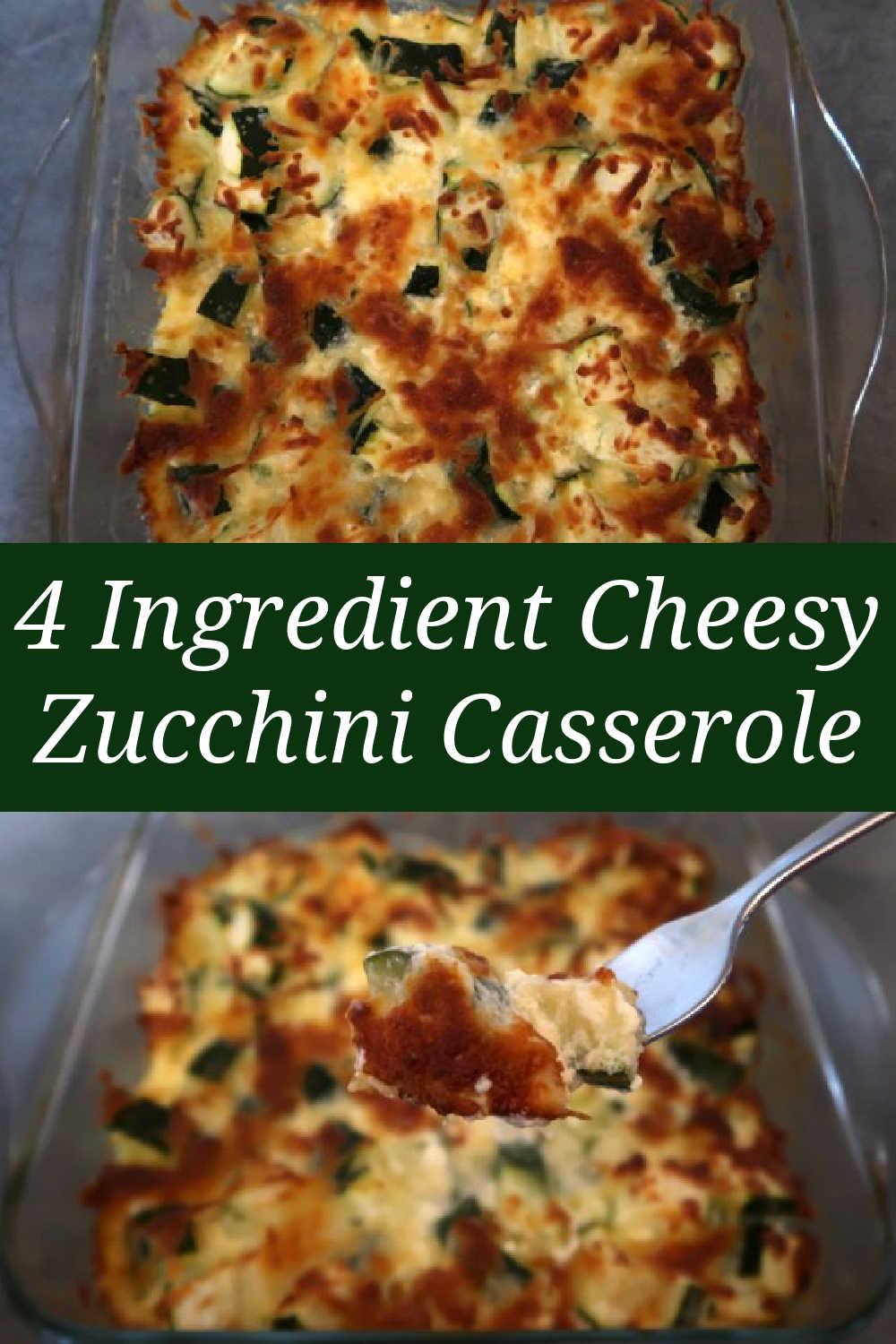 Cheesy Zucchini Casserole Recipe - Easy Courgette Au Gratin or Cheesy Bake with only 4 ingredients - Low Carb & Keto Friendly Dinner or Side Dish Idea.