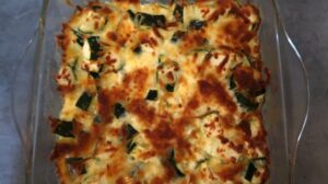 Cheesy Zucchini Casserole Recipe - Easy 4 Ingredient Courgette Bake