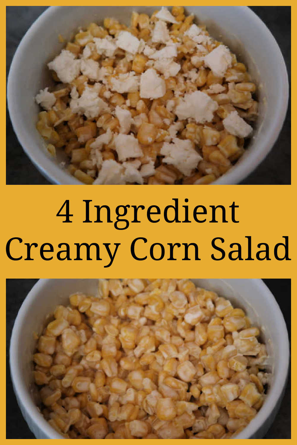 Creamy Corn Salad Recipe - How to make the best cheap & easy 4 ingredient summer salad with frozen corn and a quick creamy sauce - with the video tutorial.