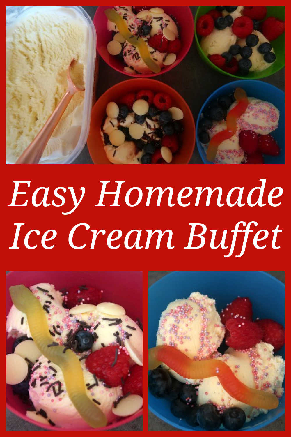 DIY Ice Cream Bar Ideas - How to prepare a quick and easy ice cream sundae buffet table for a kids or adults party with loads of toppings ideas.