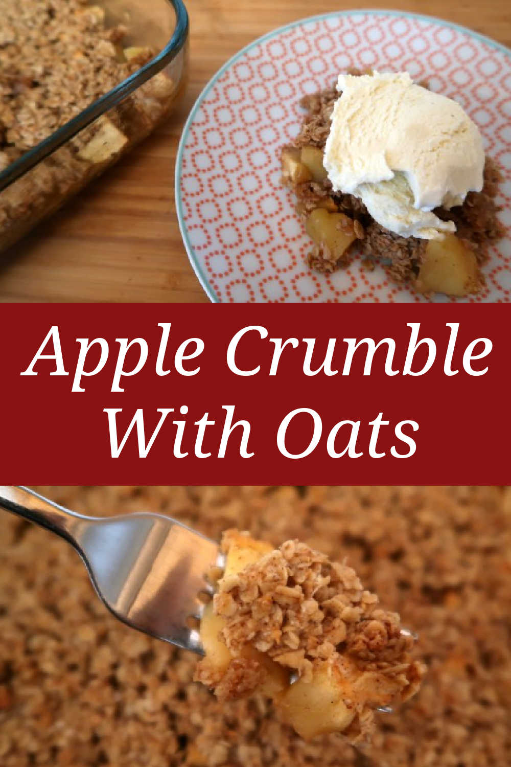 Easy Apple Crumble With Oats Recipe - How to make a quick and simple gluten free apple crumble dessert with an oat topping without flour.