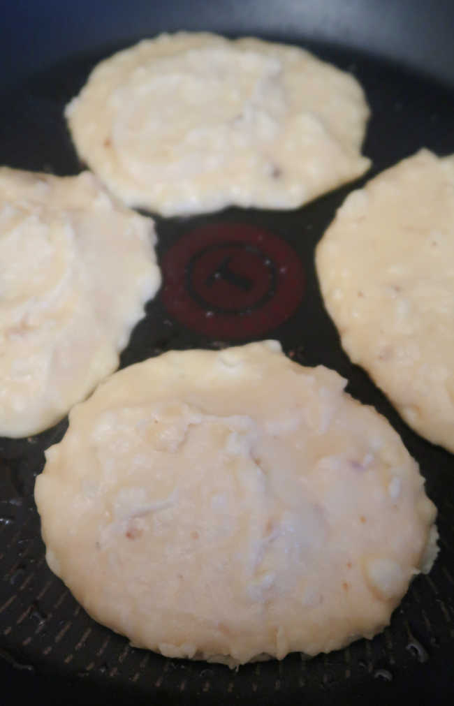 Frying Irish Boxty Potato Pancakes