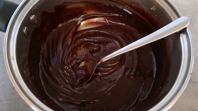 Melting chocolate in a pot