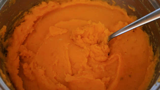 Pumpkin mash puree or sweet potato