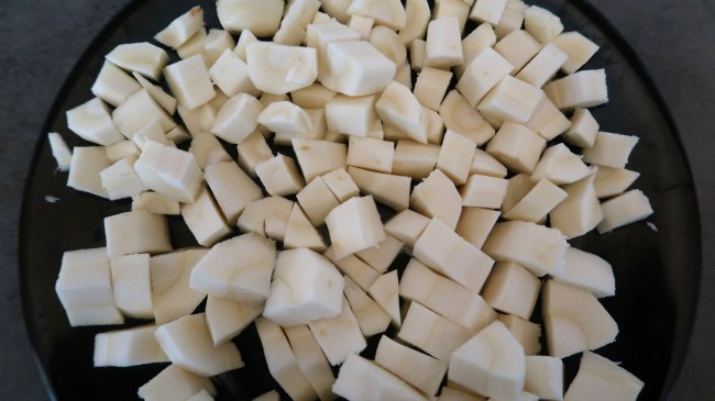 Roughly chopped parsnips