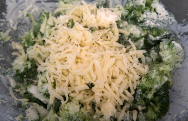 Salad topped with cheese
