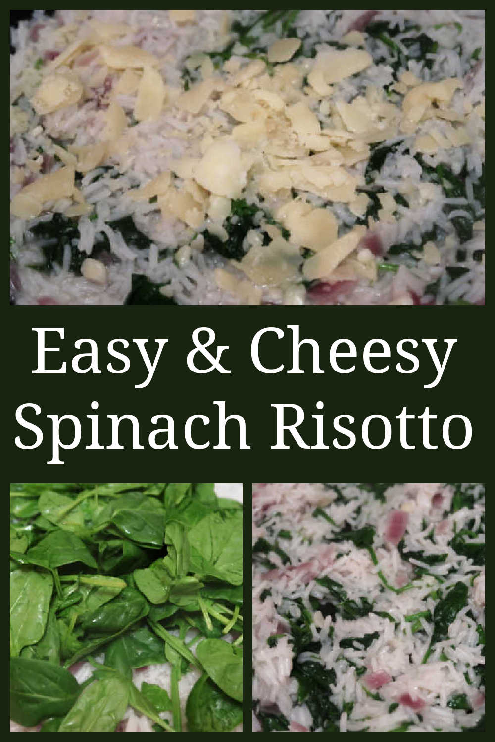 Spinach Risotto Recipe - How to make a quick & easy cheap cheesy vegetarian meal with parmesan cheese - budget rice dinner recipes with the video.