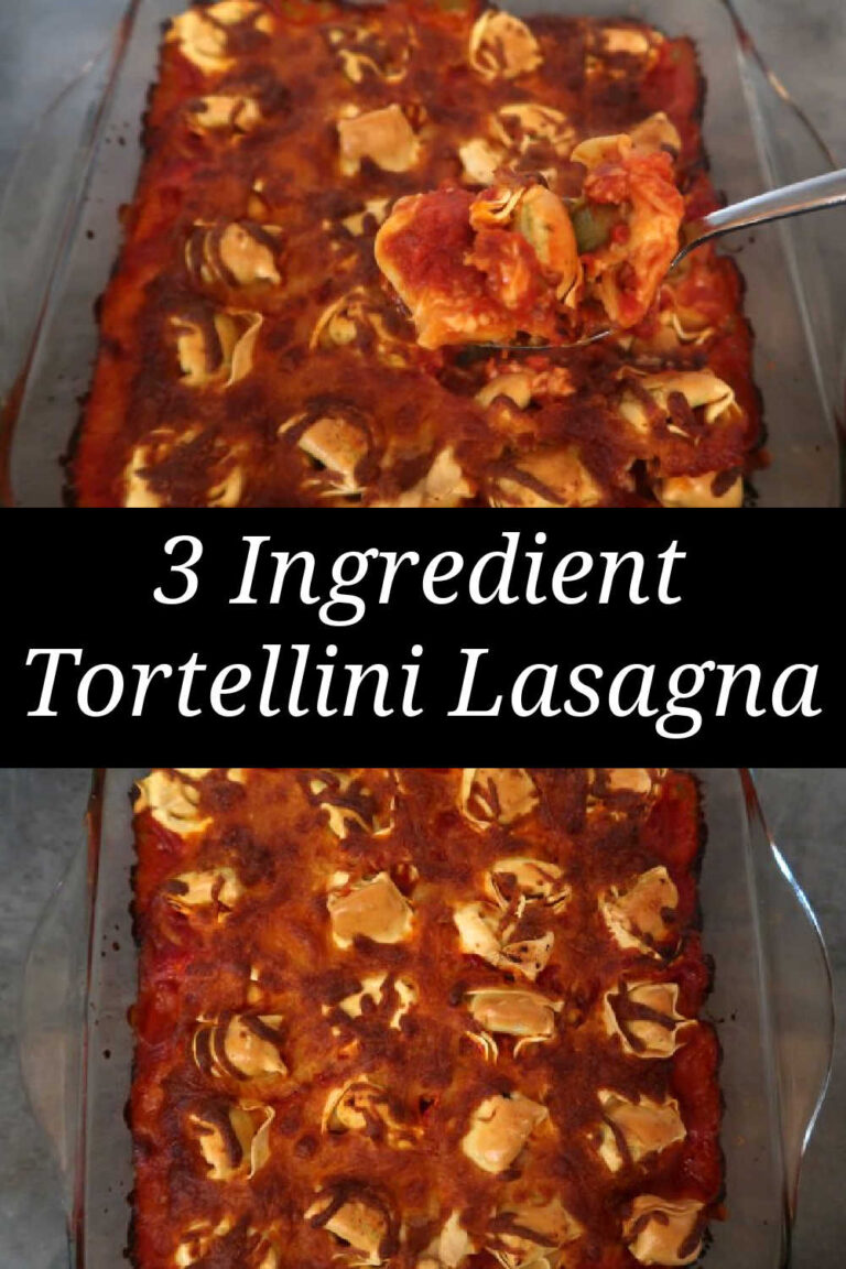 Tortellini Lasagna Recipe - Easy 3 Ingredient Cheesy Baked Tortellini