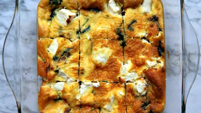 Breakfast casserole with feta cheese