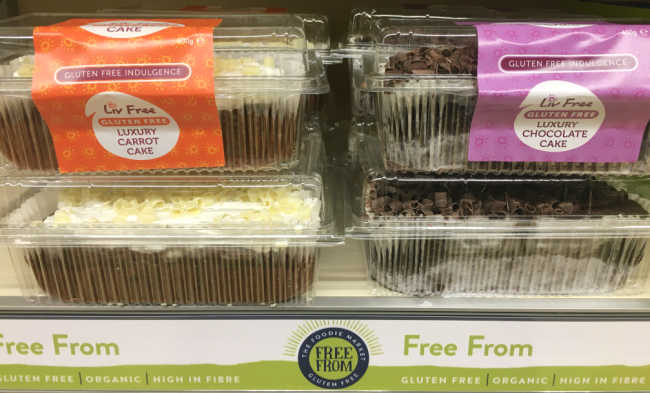 Gluten Free Aldi Products - chocolate cake and carrot cake