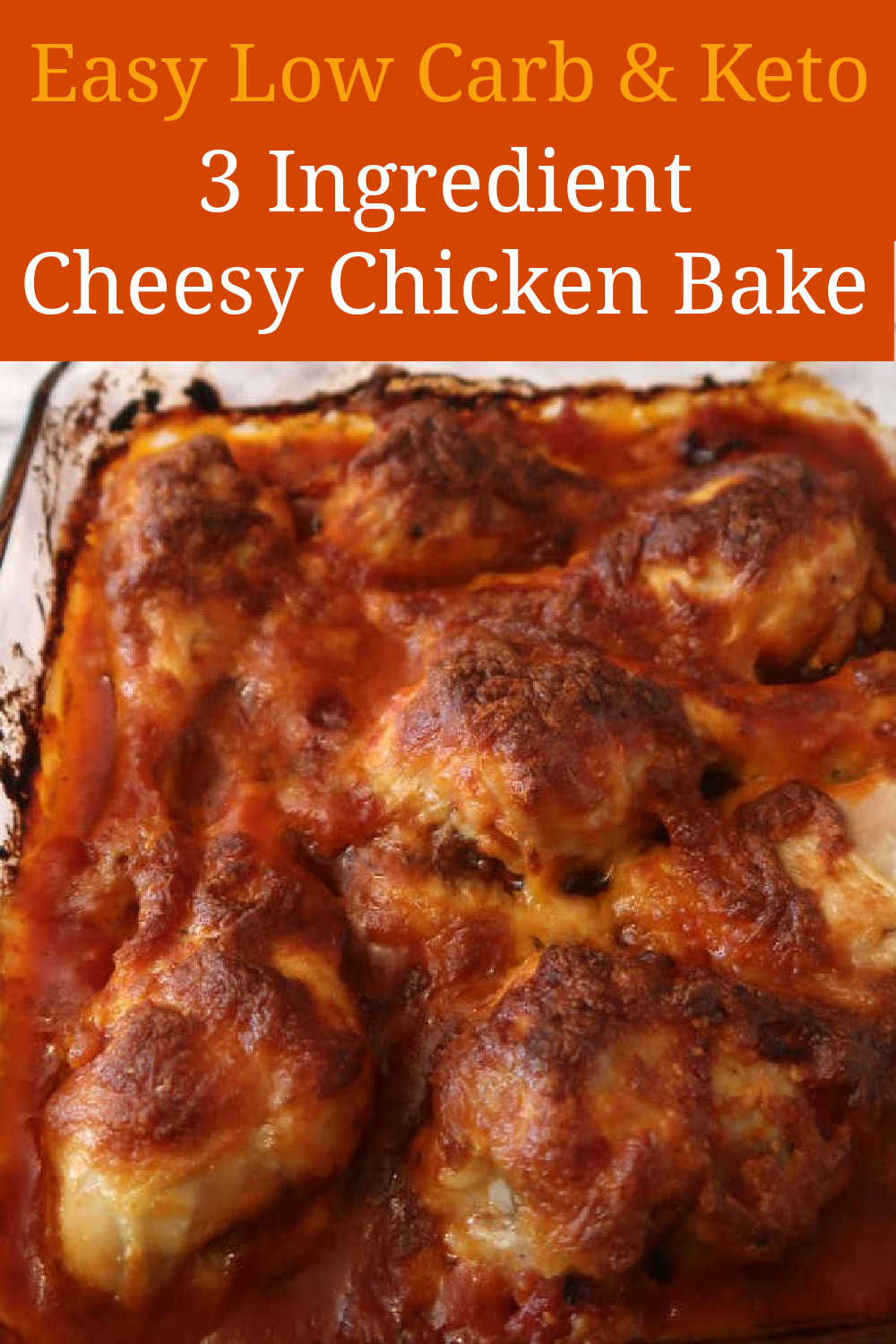 Cheesy Chicken Bake Recipe - How to make the best quick and cheap 3 ingredient chicken baked casserole dinner idea with cheese that's low carb and keto diet friendly - with the video tutorial.