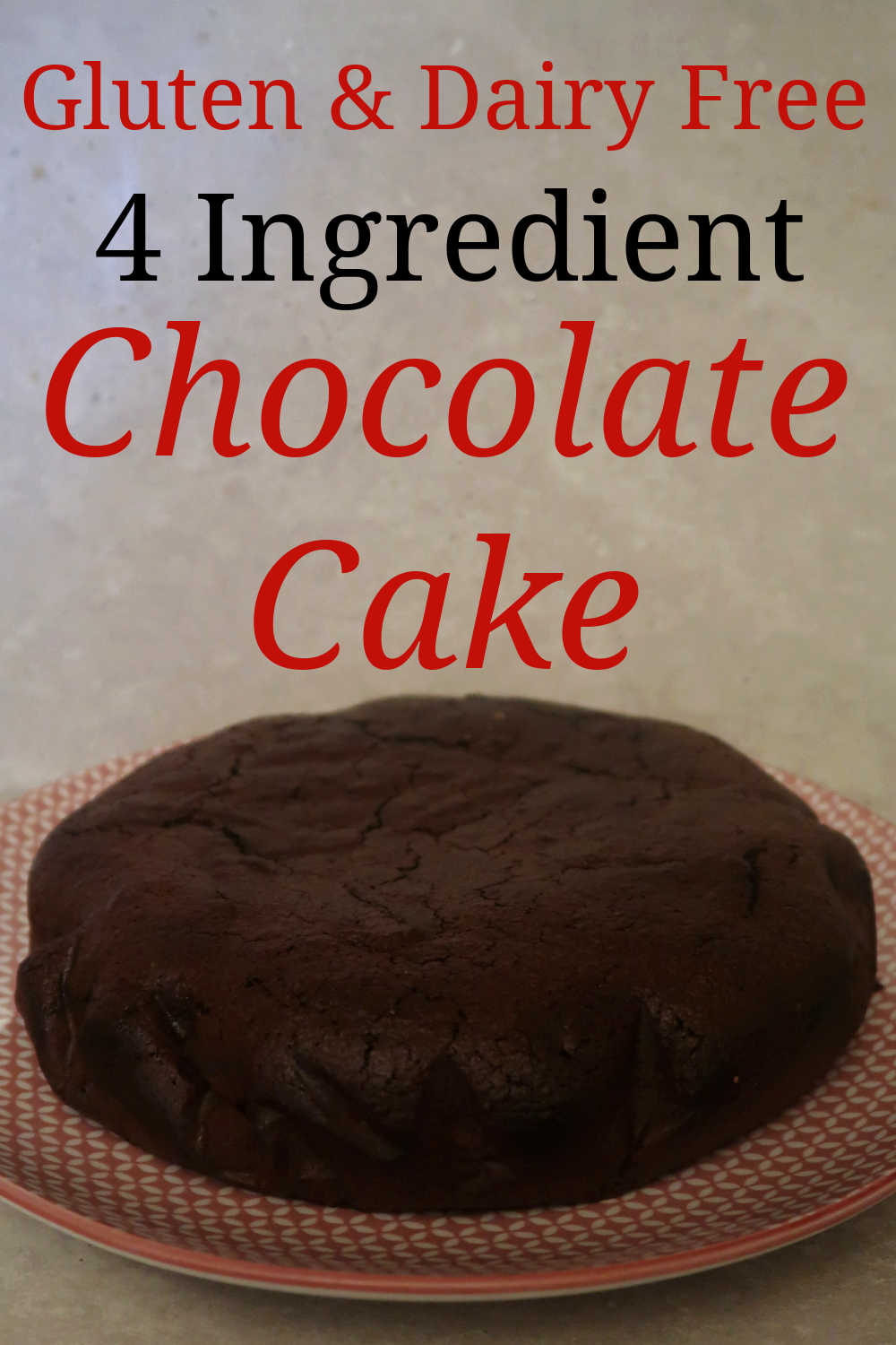 Gluten and Dairy Free Chocolate Cake Recipe - how to make the best, easy moist flourless 4 ingredient dessert that's gluten-free, dairy-free and paleo friendly.