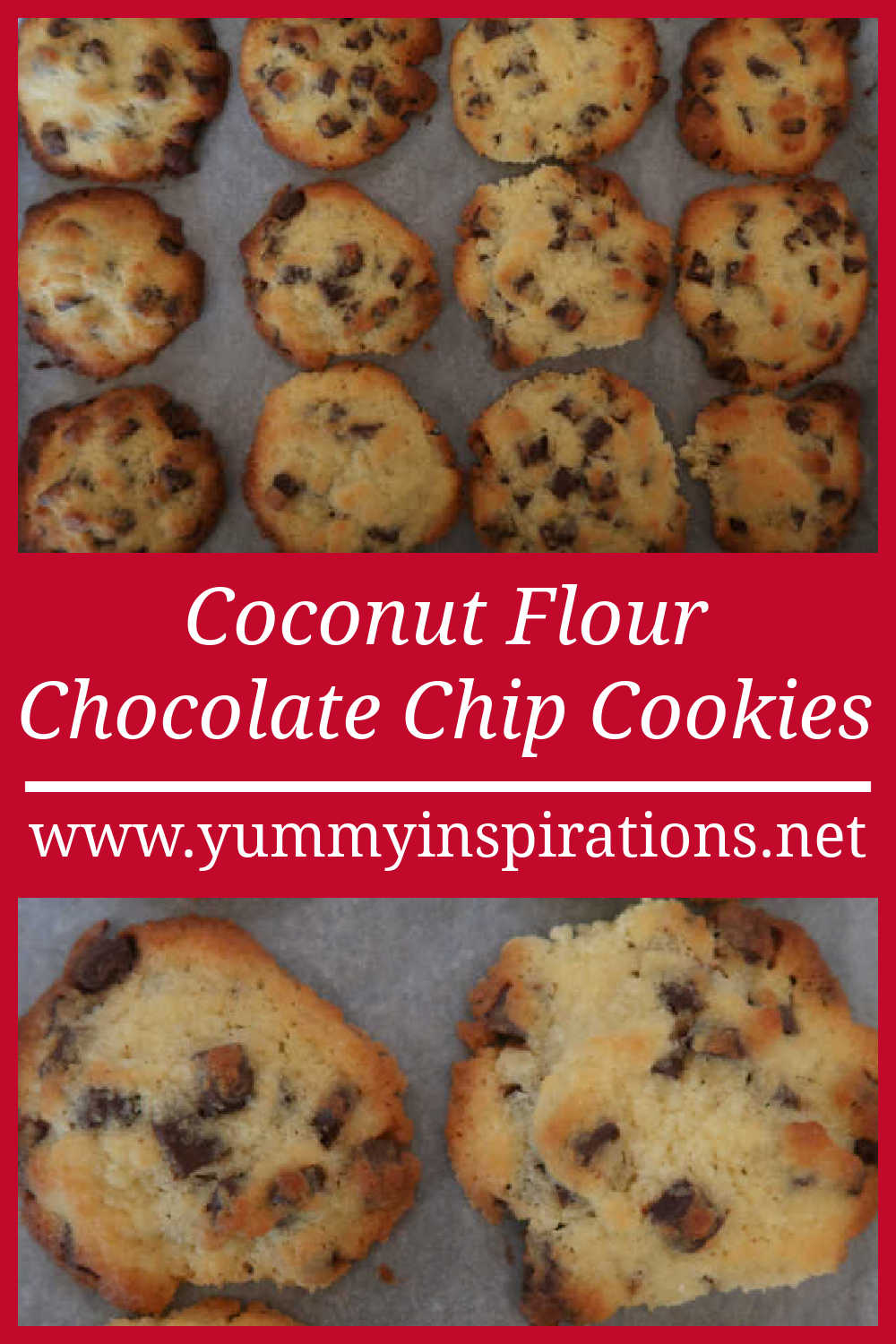 Coconut Flour Chocolate Chip Cookies - Perfect Easy Low Carb, Keto, Gluten Free and Paleo Friendly Recipe - with the video tutorial.