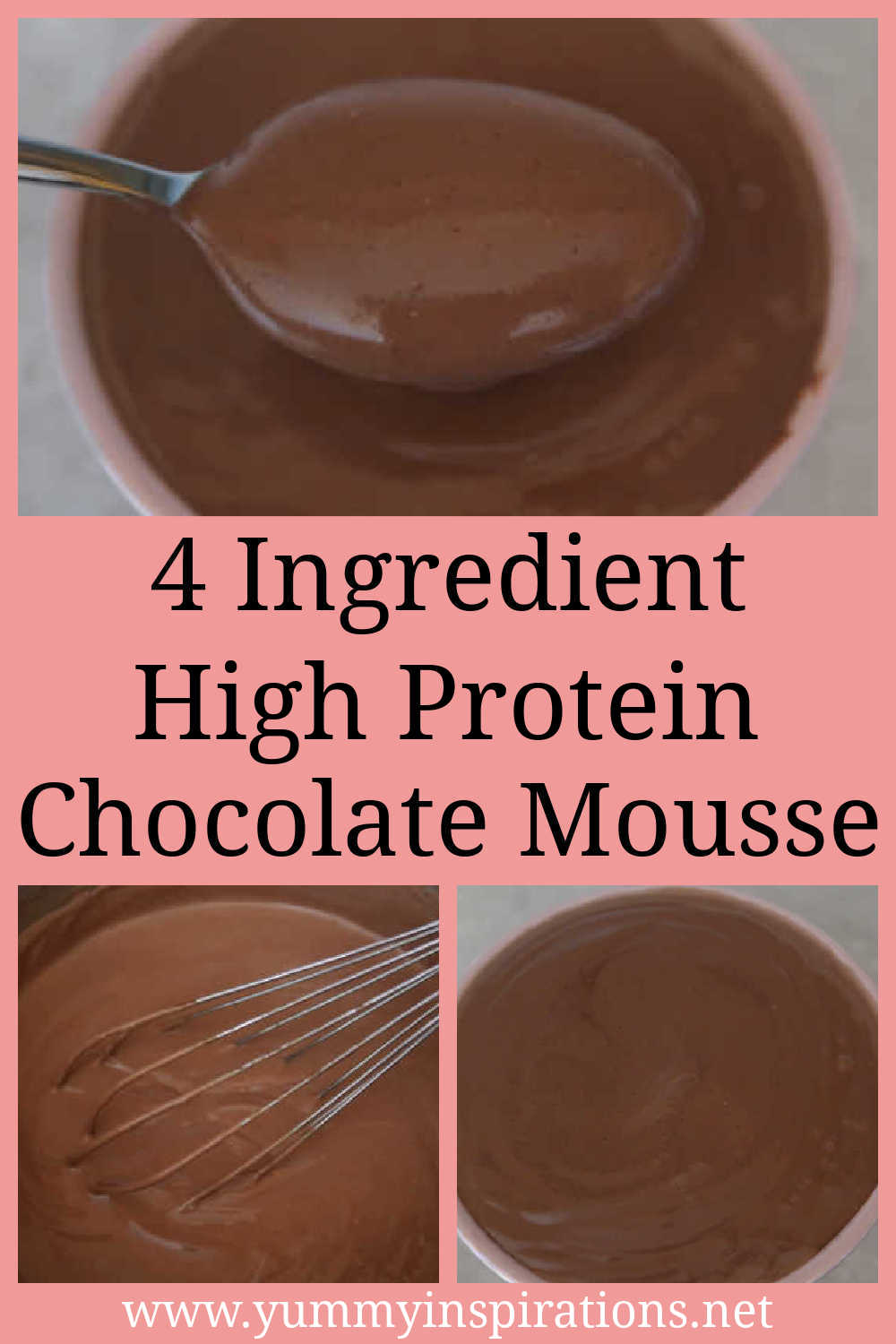 4 Ingredient high protein chocolate mousse dessert recipe