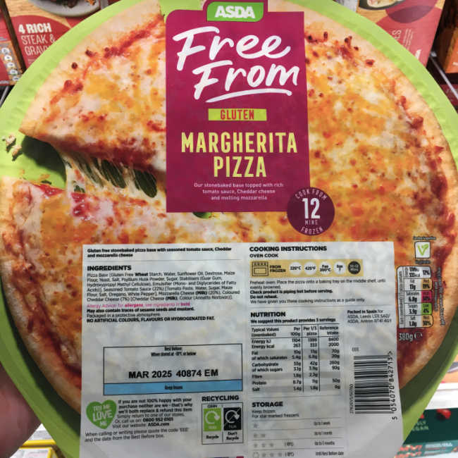 Asda gluten free pizza