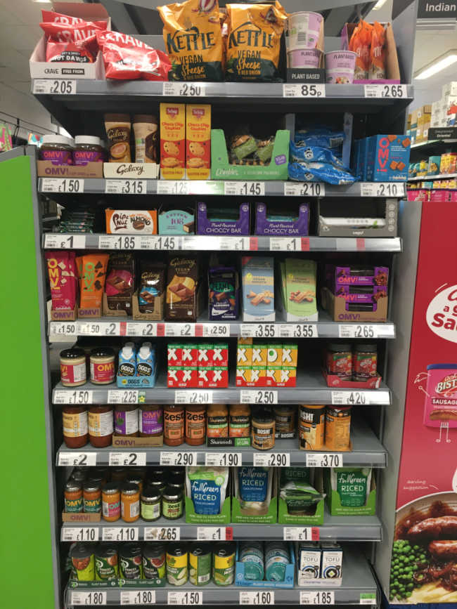 Vegan products at Asda